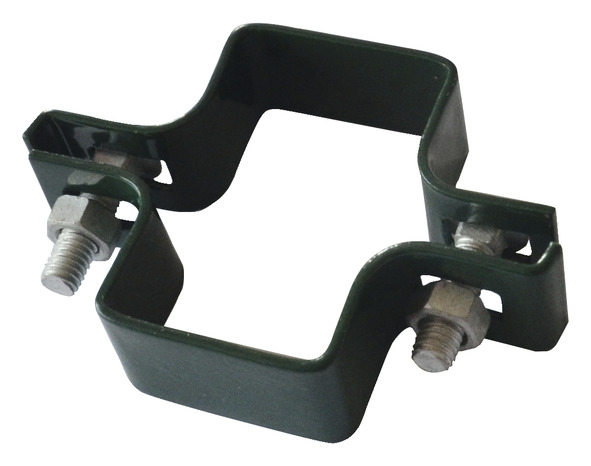 Fixation double en acier vert pour poteau rectangulaire - l. 70 x l. 70 x h. 25 mm - Blooma - Brico Dépôt