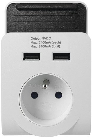 Support chargeur double USB Adaptateur de prise murale - Brico Dépôt