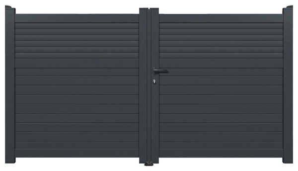 Portail aluminium gris anthracite "Vento" - L. 3 m x H. 1,60 m - Brico Dépôt