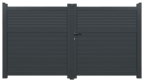 Portail aluminium gris anthracite "Vento" - L. 3 m x H. 1,60 m - Brico Dépôt