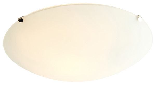 Plafonnier blanc rond verre brossé "Dius" Ø25 cm - Colours - Brico Dépôt