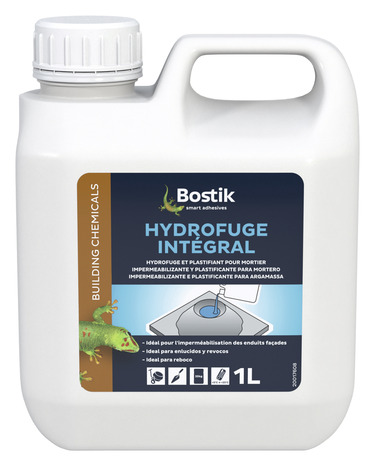 Hydrofuge et plastifiant intégral pour mortier - bidon de 1 L - Bostik - Brico Dépôt