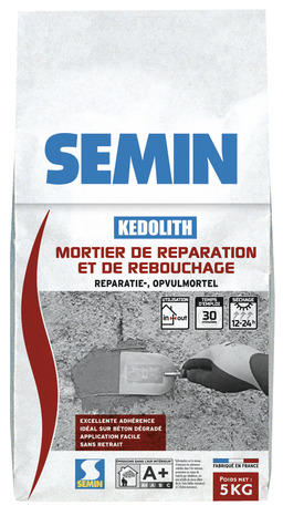 Mortier de réparation extérieur - 5 kg* - Semin - Brico Dépôt