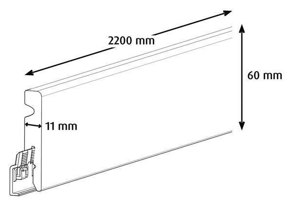Plinthe PVC imitation pin L. 220 x - H. 6 cm x Ép. 11 mm - GoodHome - Brico Dépôt