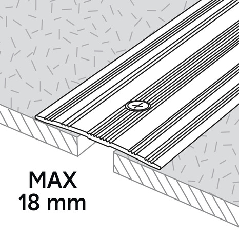 Barre de seuil large aluminium mat long. 1800 x larg. 60 mm - GoodHome - Brico Dépôt