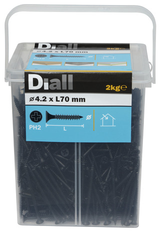 Vis plaque de plâtre noir 4,8 x 70 mm - 2 kg - Diall - Brico Dépôt