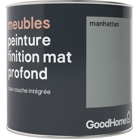 Peinture de rénovation meubles aspect mat profond gris Manhattan 0,5 l - GoodHome - Brico Dépôt
