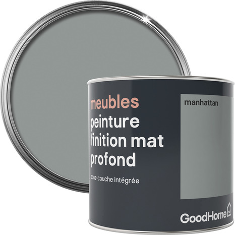 Peinture de rénovation meubles aspect mat profond gris Manhattan 0,5 l - GoodHome - Brico Dépôt