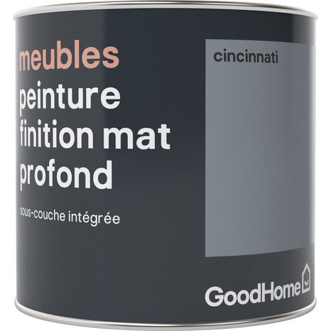 Peinture de rénovation meubles aspect mat profond gris Cincinnati 0,5 l - GoodHome - Brico Dépôt