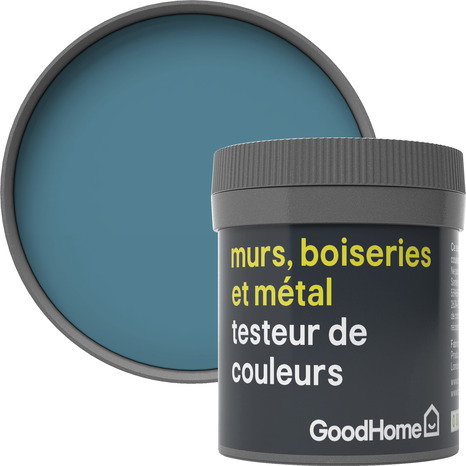 Testeur Peinture haute résistance murs, boiseries et métal intérieure acrylique Mat Bleu Marseille 50 ml - GoodHome - Brico Dépôt