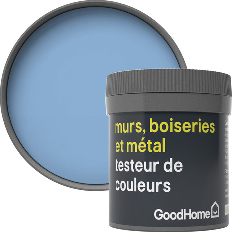 Testeur Peinture haute résistance murs, boiseries et métal intérieure acrylique Mat Bleu Fréjus 50 ml - GoodHome - Brico Dépôt