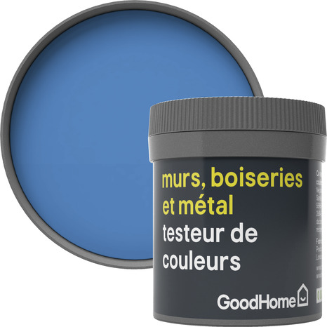 Testeur Peinture haute résistance murs, boiseries et métal intérieure acrylique Mat Bleu Menton 50 ml - GoodHome - Brico Dépôt