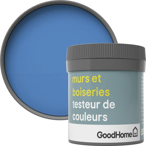 Testeur Peinture murs et boiseries intérieure acrylique Satin Bleu Menton 50 ml - GoodHome - Brico Dépôt