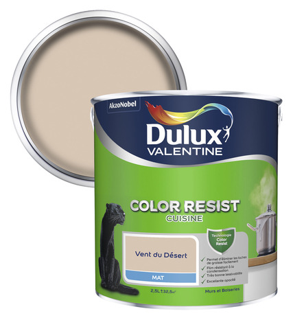 Peinture cuisine acrylique Mat vent du désert 2.5 L - Dulux Valentine - Brico Dépôt