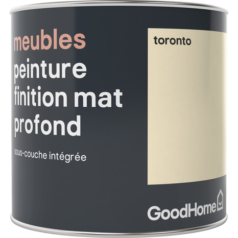 Peinture de rénovation meubles acrylique mat profond blanc cassé Toronto 0,5 L - GoodHome - Brico Dépôt