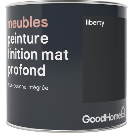 Peinture de rénovation meubles acrylique mat profond noir Liberty 0,5 L - GoodHome - Brico Dépôt