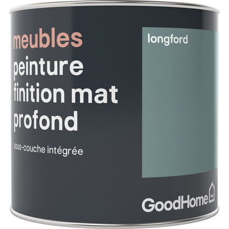 Peinture de rénovation meubles acrylique mat profond vert Longford 0,5 L - GoodHome - Brico Dépôt