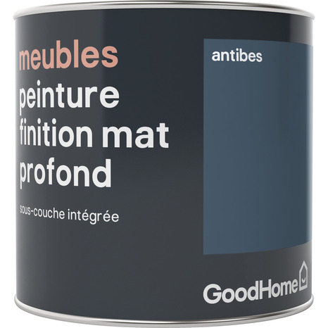 Peinture de rénovation meubles acrylique mat profond bleu Antibes 0,5 L - GoodHome - Brico Dépôt