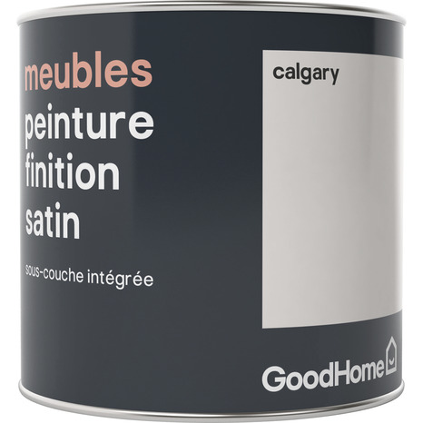 Peinture de rénovation meubles acrylique satin blanc Calgary 0,5 L - GoodHome - Brico Dépôt