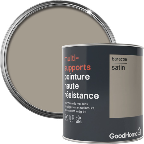 Peinture haute résistance multi-supports acrylique satin marron Baracoa 0,75 L - GoodHome - Brico Dépôt