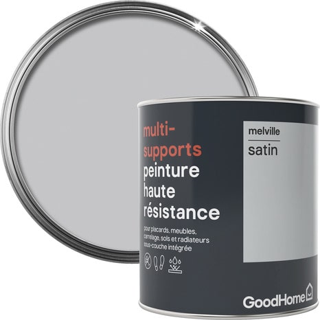 Peinture haute résistance multi-supports acrylique satin gris Melville 0,75 L - GoodHome - Brico Dépôt