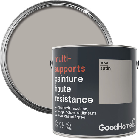 Peinture haute résistance multi-supports acrylique satin beige Arica 2 L - GoodHome - Brico Dépôt