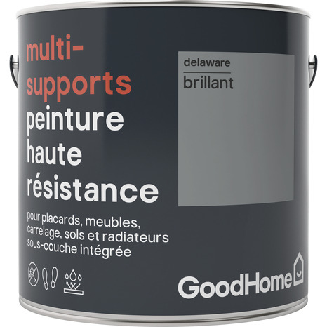 Peinture haute résistance multi-supports acrylique brillant gris Delaware 2 L - GoodHome - Brico Dépôt