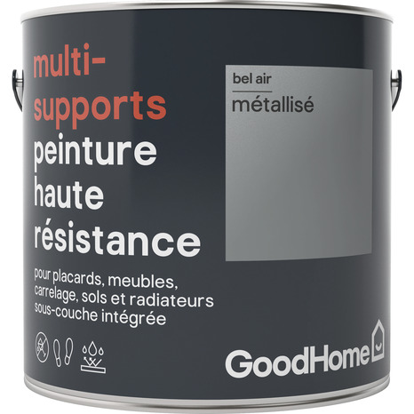 Peinture haute résistance multi-supports acrylique métallisé argent Bel Air 2 L - GoodHome - Brico Dépôt