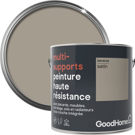 Peinture haute résistance multi-supports acrylique satin marron Baracoa 2 L - GoodHome - Brico Dépôt