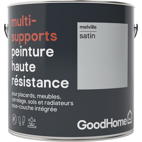 Peinture haute résistance multi-supports acrylique satin gris Melville 2 L - GoodHome - Brico Dépôt