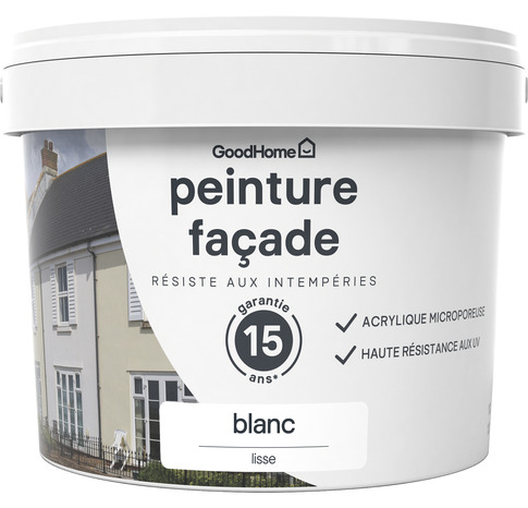 Peinture façade classique blanc mat 10L - GoodHome - Brico Dépôt
