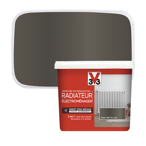Peinture de rénovation radiateur et électroménager acrylique métallisé inox 0,75 L - V33 - Brico Dépôt