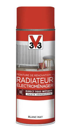 Aérosol de peinture de rénovation radiateur et électroménager acrylique mat blanc 400 ml - V33 - Brico Dépôt