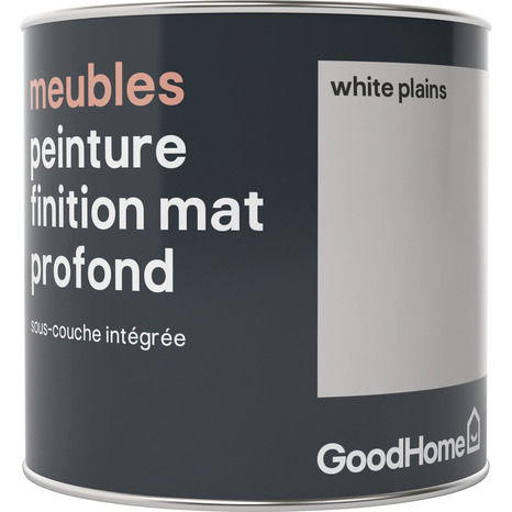 Peinture de rénovation meubles acrylique mat profond blanc White Plains 0,5 L - GoodHome - Brico Dépôt
