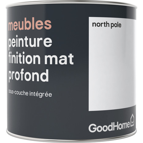 Peinture de rénovation meubles acrylique mat profond blanc North Pole 0,5 L - GoodHome - Brico Dépôt