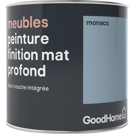 Peinture de rénovation meubles acrylique mat profond bleu Monaco 0,5 L - GoodHome - Brico Dépôt