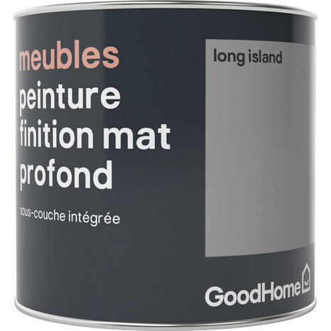 Peinture de rénovation meubles acrylique mat profond gris Long Island 0,5 L - GoodHome - Brico Dépôt