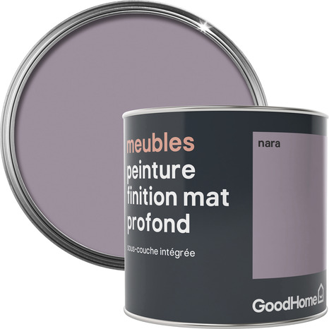 Peinture de rénovation meubles acrylique mat profond violet Nara 0,5 L - GoodHome - Brico Dépôt