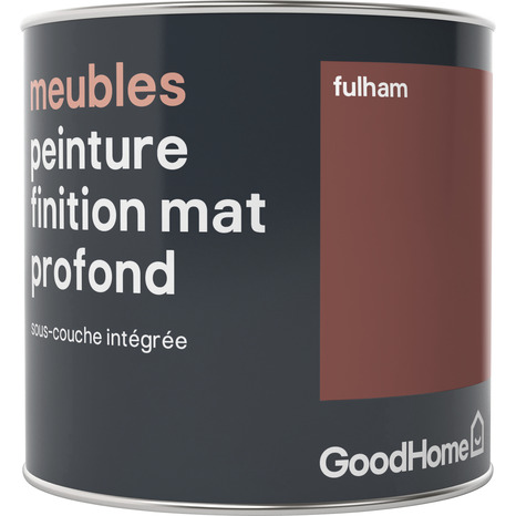Peinture de rénovation meubles acrylique mat profond rouge Fulham 0,5 L - GoodHome - Brico Dépôt