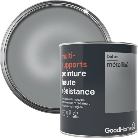 Peinture haute résistance multi-supports acrylique métallisé argent Bel Air 0,75 L - GoodHome - Brico Dépôt