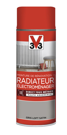 Aérosol de peinture de rénovation radiateur et électroménager acrylique satin gris galet 400 ml - V33 - Brico Dépôt