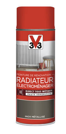 Aérosol de peinture de rénovation radiateur et électroménager acrylique métallisé inox 400 ml - V33 - Brico Dépôt