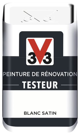 Testeur peinture de rénovation acrylique satin blanc 50 ml - V33 - Brico Dépôt
