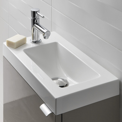 Plan vasque pour lave mains faible profondeur "Beni" - L.44,2 x H.9,9 x P.23,2 cm - GoodHome - Brico Dépôt