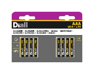 Lot de 8 piles alcalines AAA/LR03 - Diall - Brico Dépôt