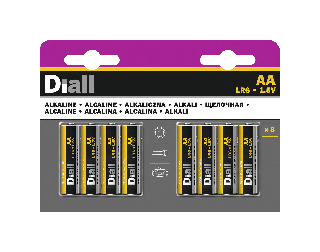 Lot de 8 piles alcalines AA/LR06 - Diall - Brico Dépôt