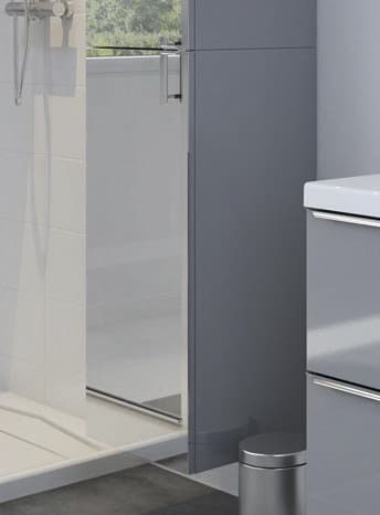 Armoire de salle de bains miroir/ gris Imandra L.40 x H.90 x P.36 cm - GoodHome - Brico Dépôt