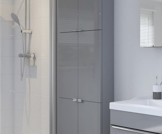 Armoire de salle de bains grise Imandra L.60 x H.60 x P.15 cm - GoodHome - Brico Dépôt