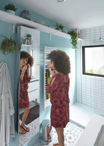 Armoire de salle de bains miroir "Imandra" L.40 x H.90 x P.15 cm - GoodHome - Brico Dépôt