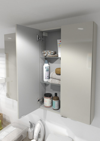 Armoire de salle de bains taupe Imandra L.60 x H.90 x P.15 cm - GoodHome - Brico Dépôt